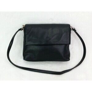 Vintage Coletta Leather Shoulder Bag Black‎ Purse Y2K